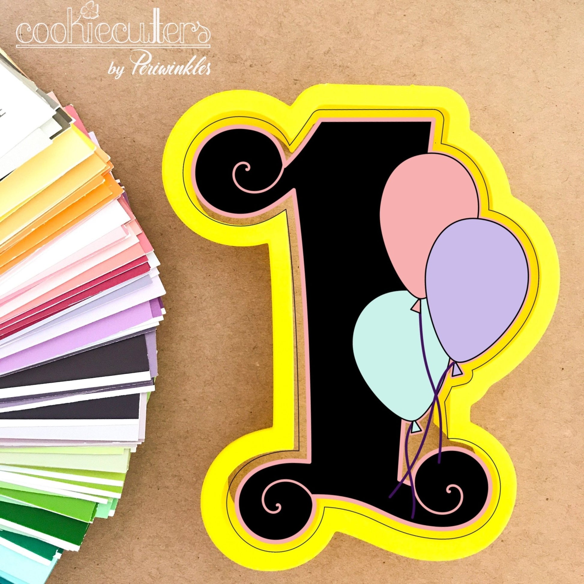 Curly Balloons Numbers Cookie Cutter - Periwinkles Cutters
