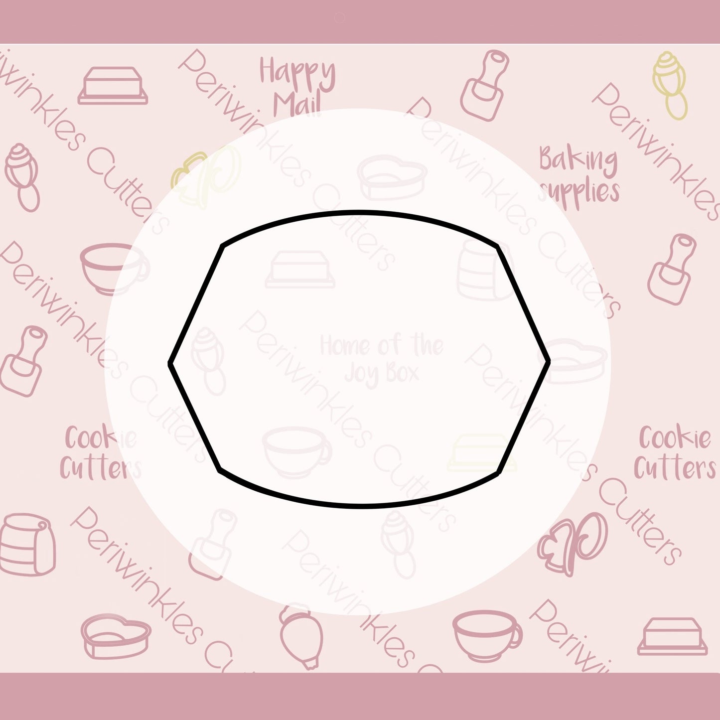 Curvy Stretched Hexagon Horizontal Cookie Cutter - Periwinkles Cutters