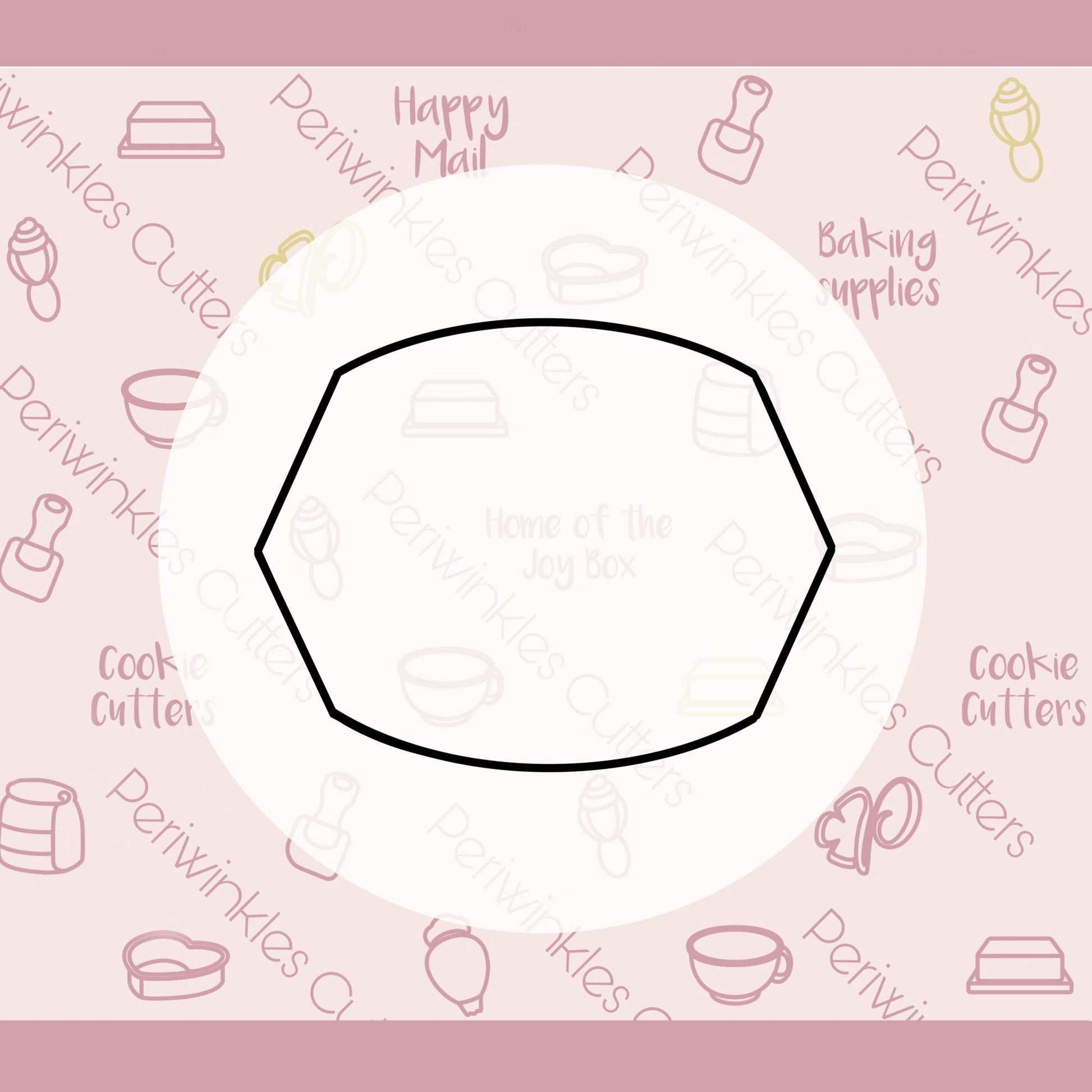 Curvy Stretched Hexagon Horizontal Cookie Cutter - Periwinkles Cutters