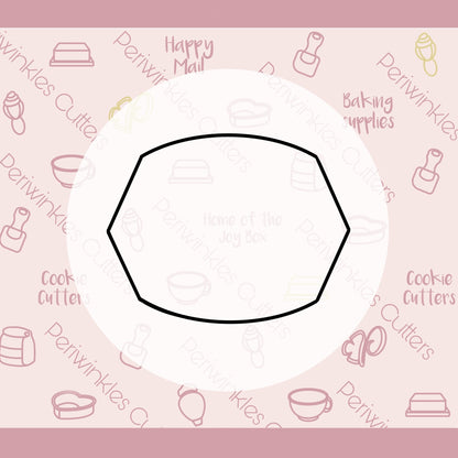 Curvy Stretched Hexagon Horizontal Cookie Cutter - Periwinkles Cutters