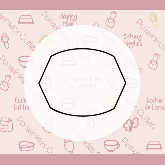 Curvy Stretched Hexagon Horizontal Cookie Cutter - Periwinkles Cutters