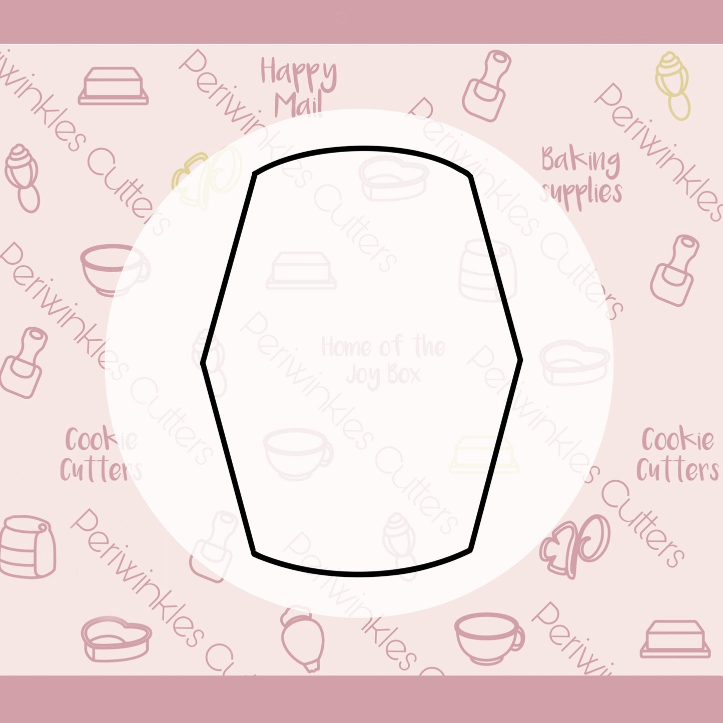 Curvy Stretched Hexagon Vertical Cookie Cutter - Periwinkles Cutters