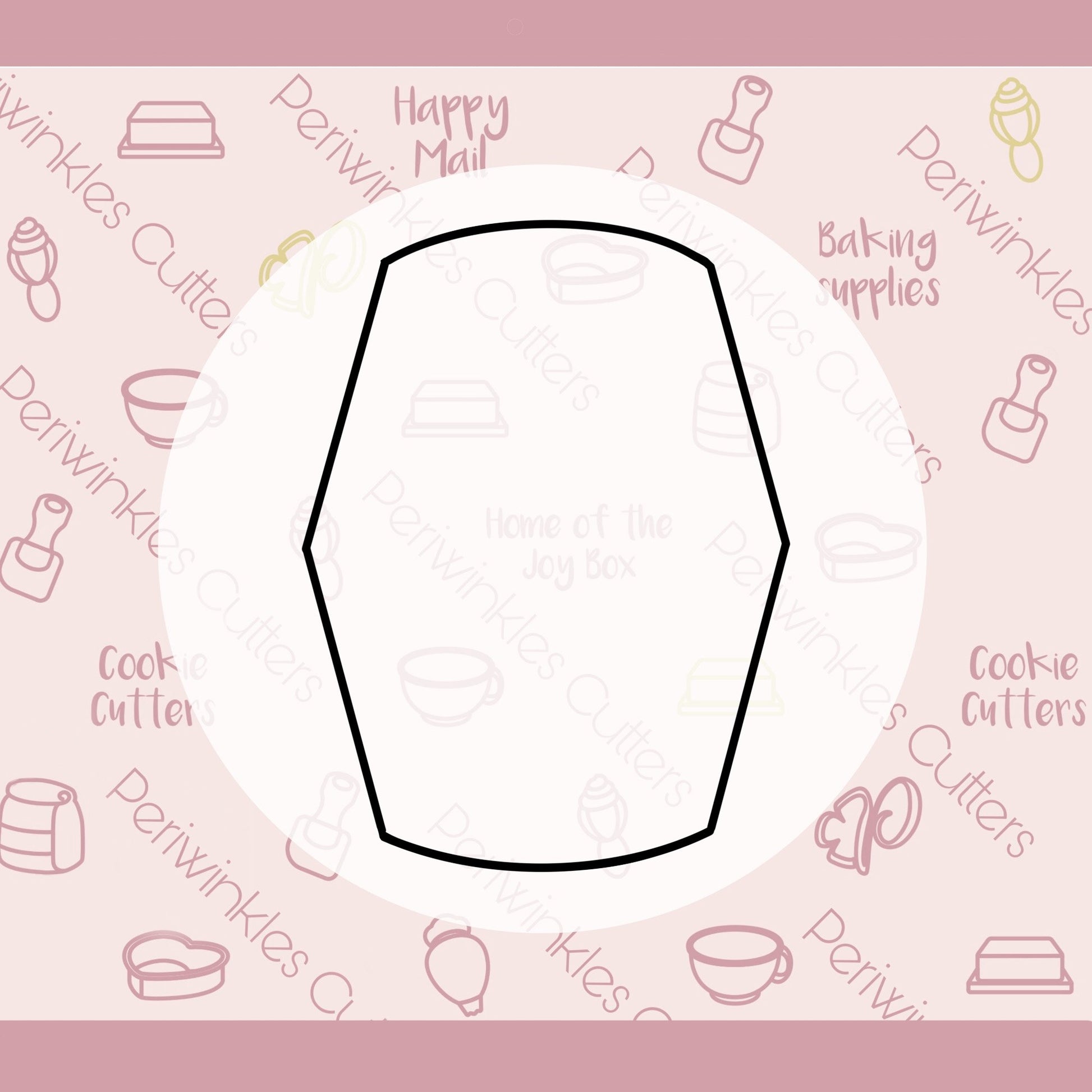 Curvy Stretched Hexagon Vertical Cookie Cutter - Periwinkles Cutters