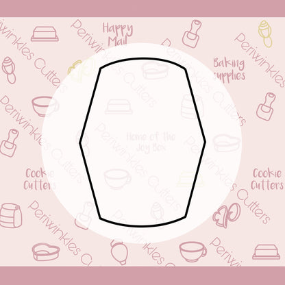 Curvy Stretched Hexagon Vertical Cookie Cutter - Periwinkles Cutters