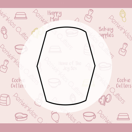 Curvy Stretched Hexagon Vertical Cookie Cutter - Periwinkles Cutters
