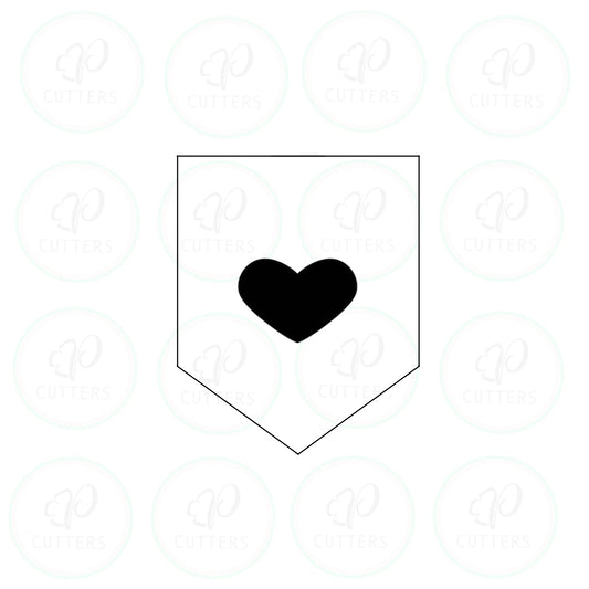 Cut out Heart Banner Flag Cookie Cutter - Periwinkles Cutters