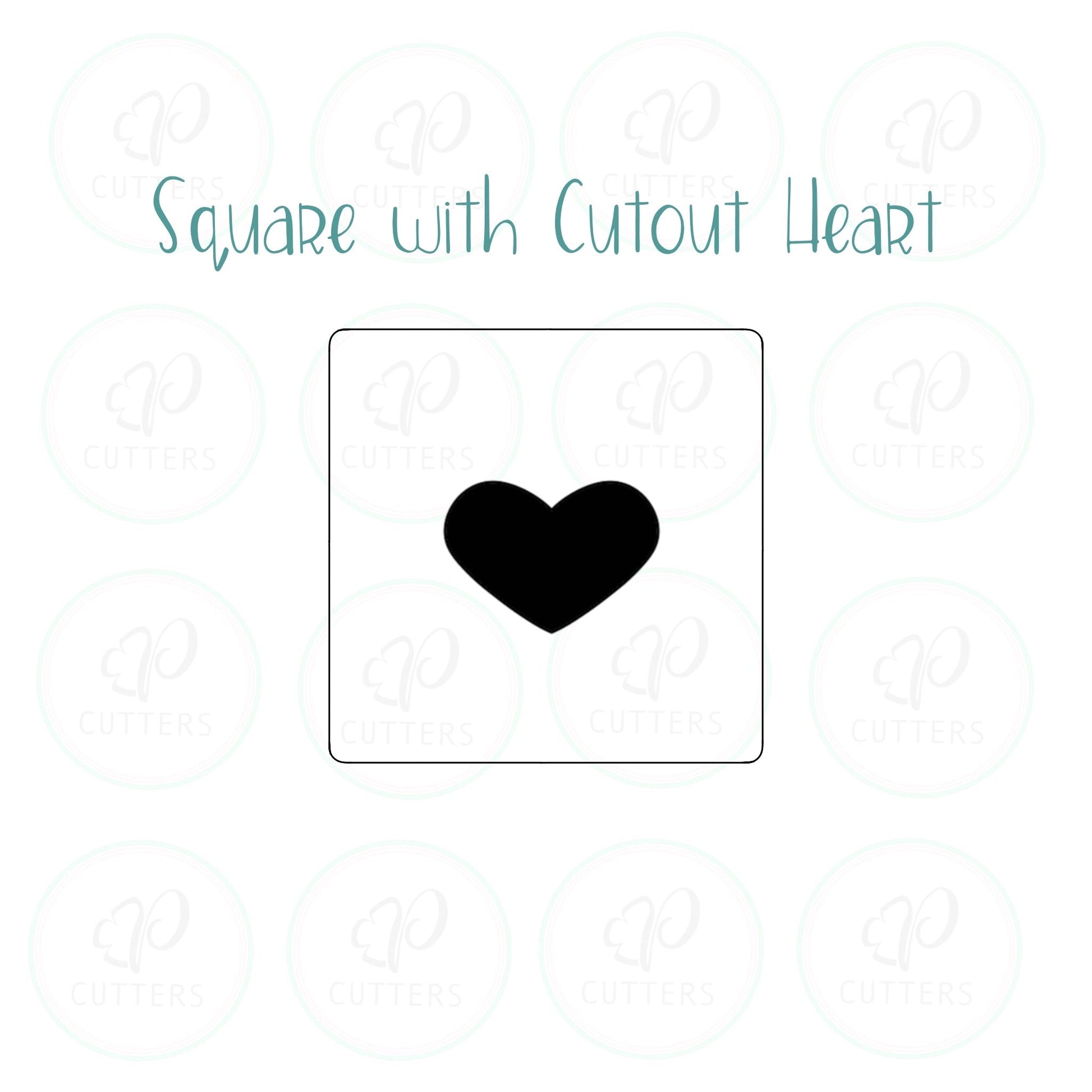 Cut out Heart Square Cookie Cutter - Periwinkles Cutters
