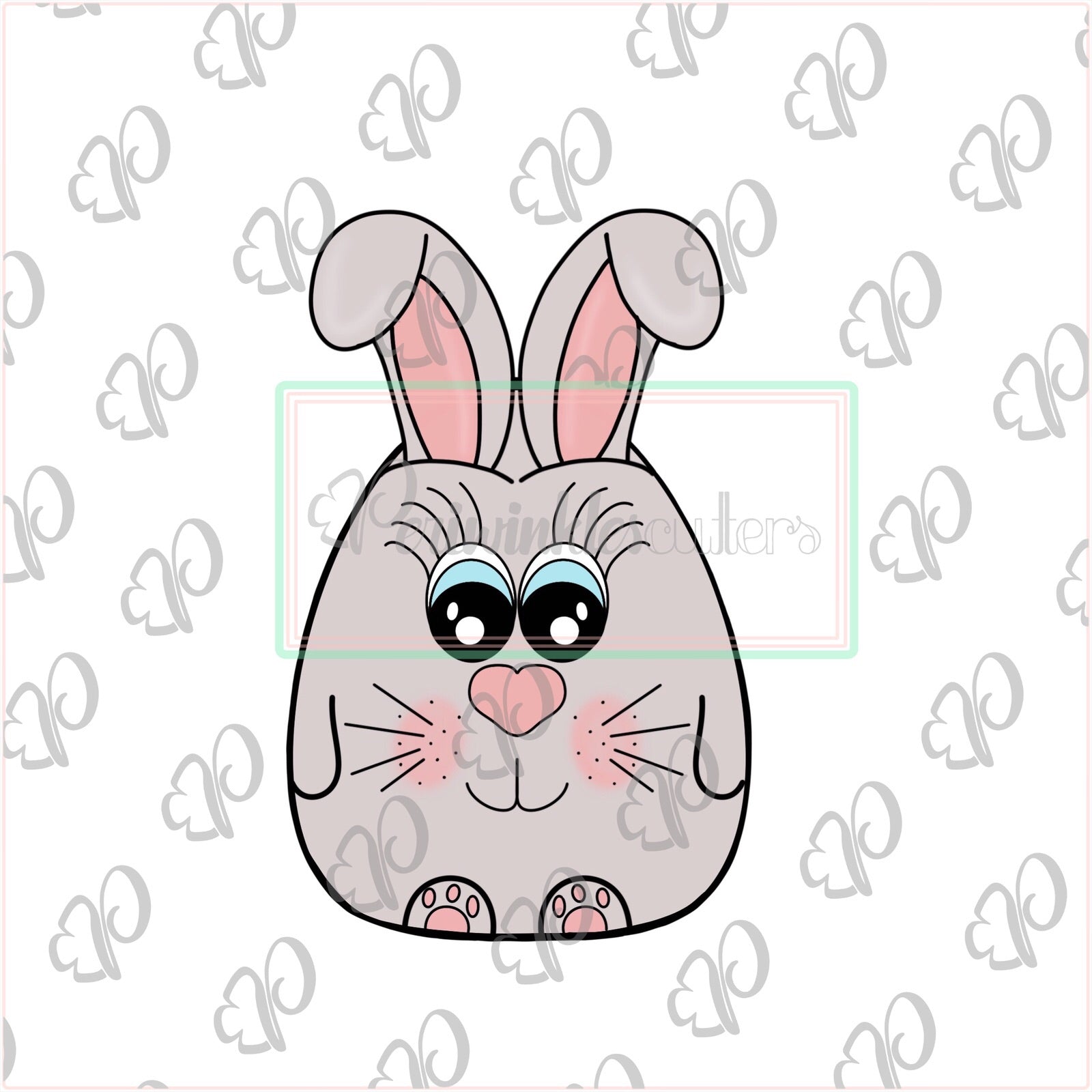 Cute Oval Bunny Cookie Cutter - Periwinkles Cutters