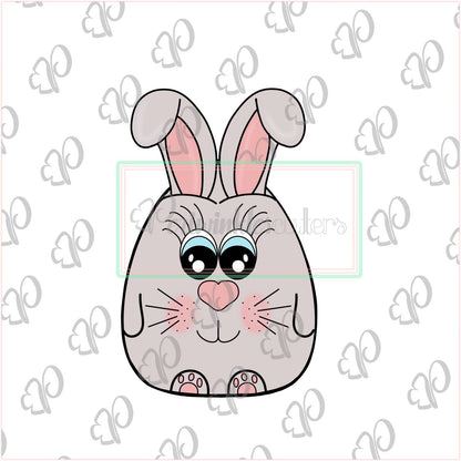 Cute Oval Bunny Cookie Cutter - Periwinkles Cutters