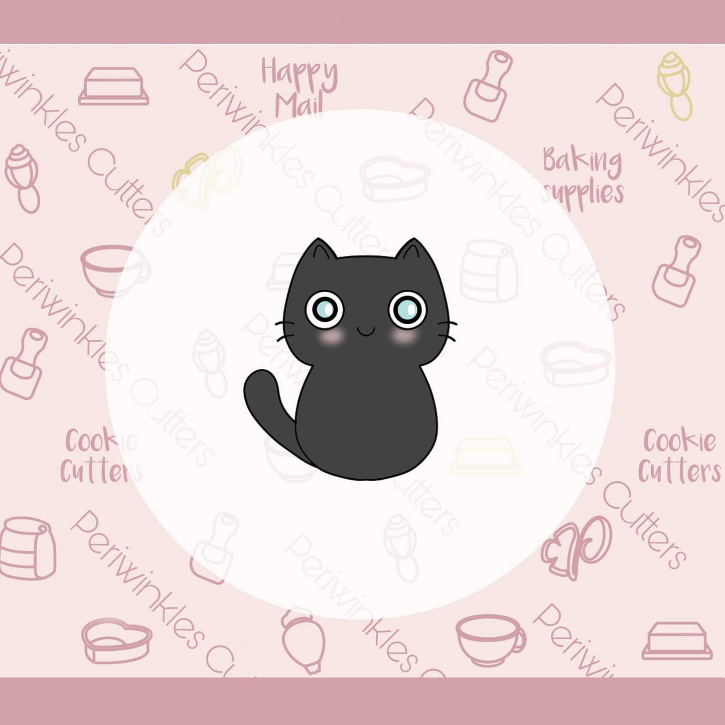 Cute Spooky Kitty Cookie Cutter - Periwinkles Cutters