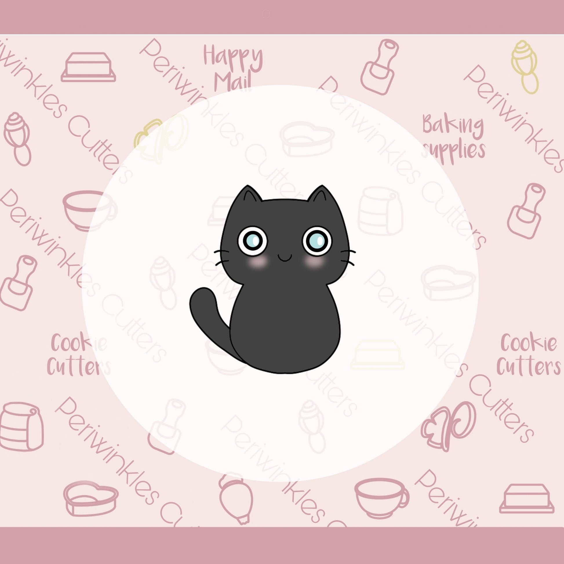 Cute Spooky Kitty Cookie Cutter - Periwinkles Cutters