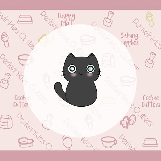 Cute Spooky Kitty Cookie Cutter - Periwinkles Cutters