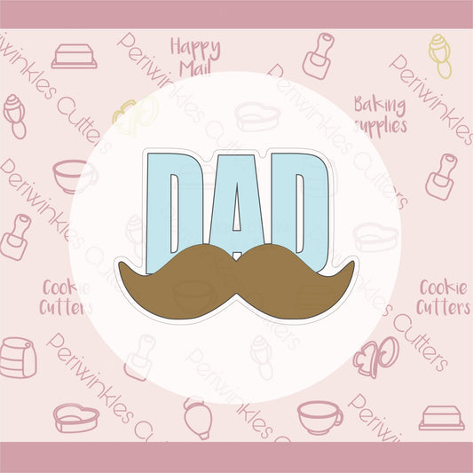 DAD Mustache Cookie Cutter - Periwinkles Cutters