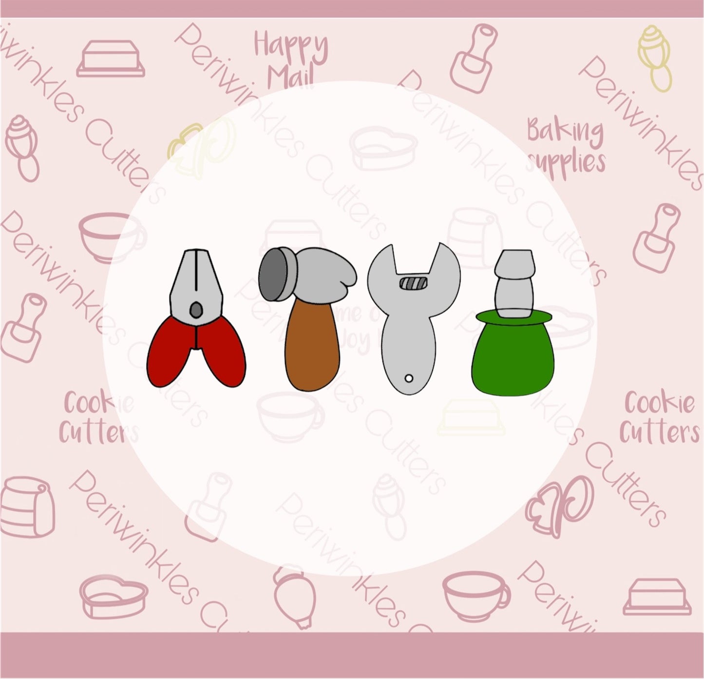 Daddy's Tools Cookie Cutter - Tall Set of 4 - Periwinkles Cutters
