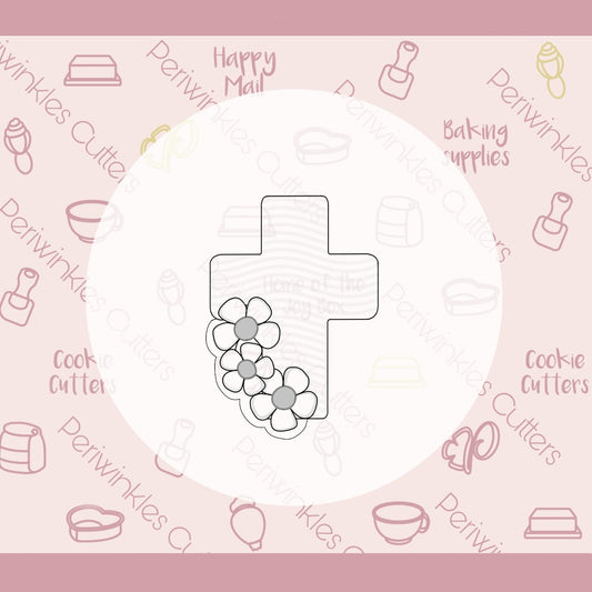 Daisy Cross Cookie Cutter - Periwinkles Cutters