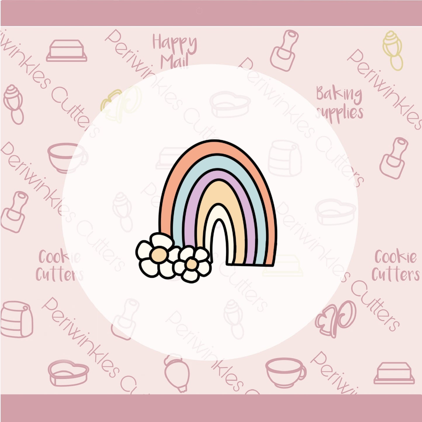 Daisy Rainbow Cookie Cutter - Periwinkles Cutters