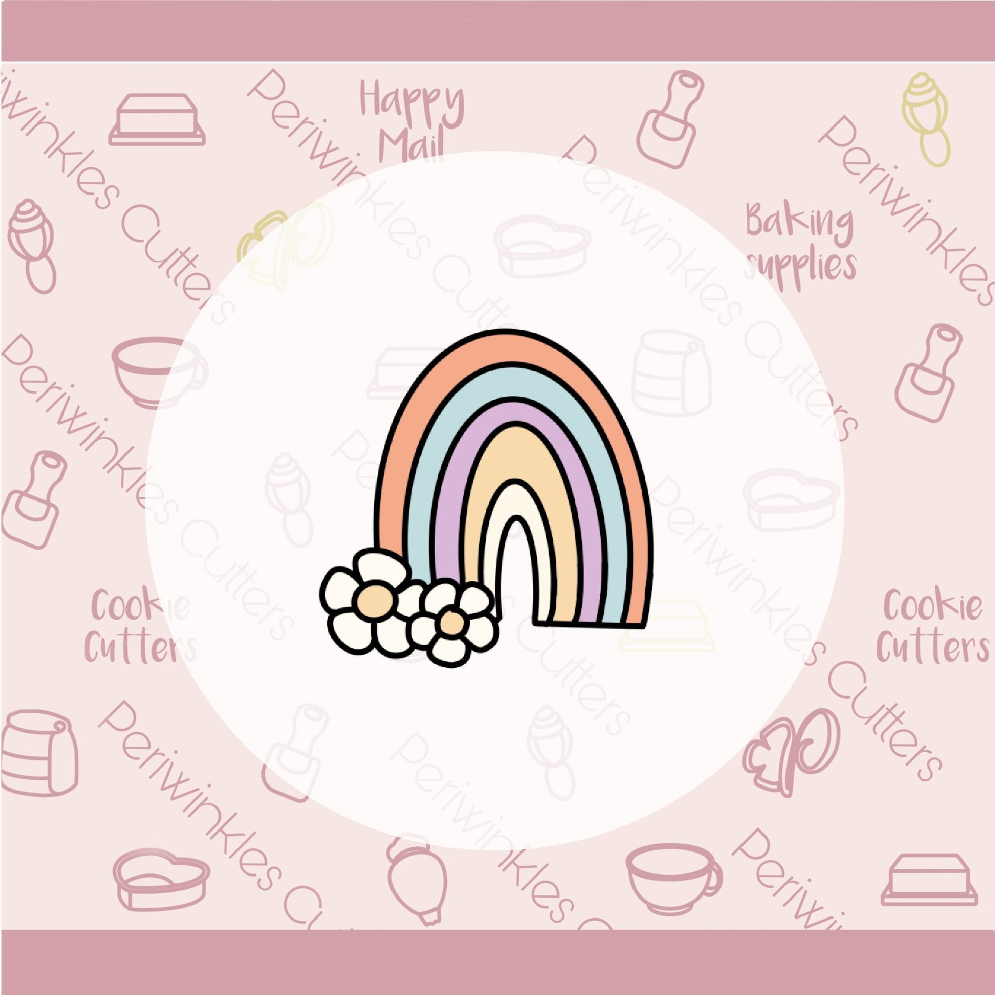 Daisy Rainbow Cookie Cutter - Periwinkles Cutters
