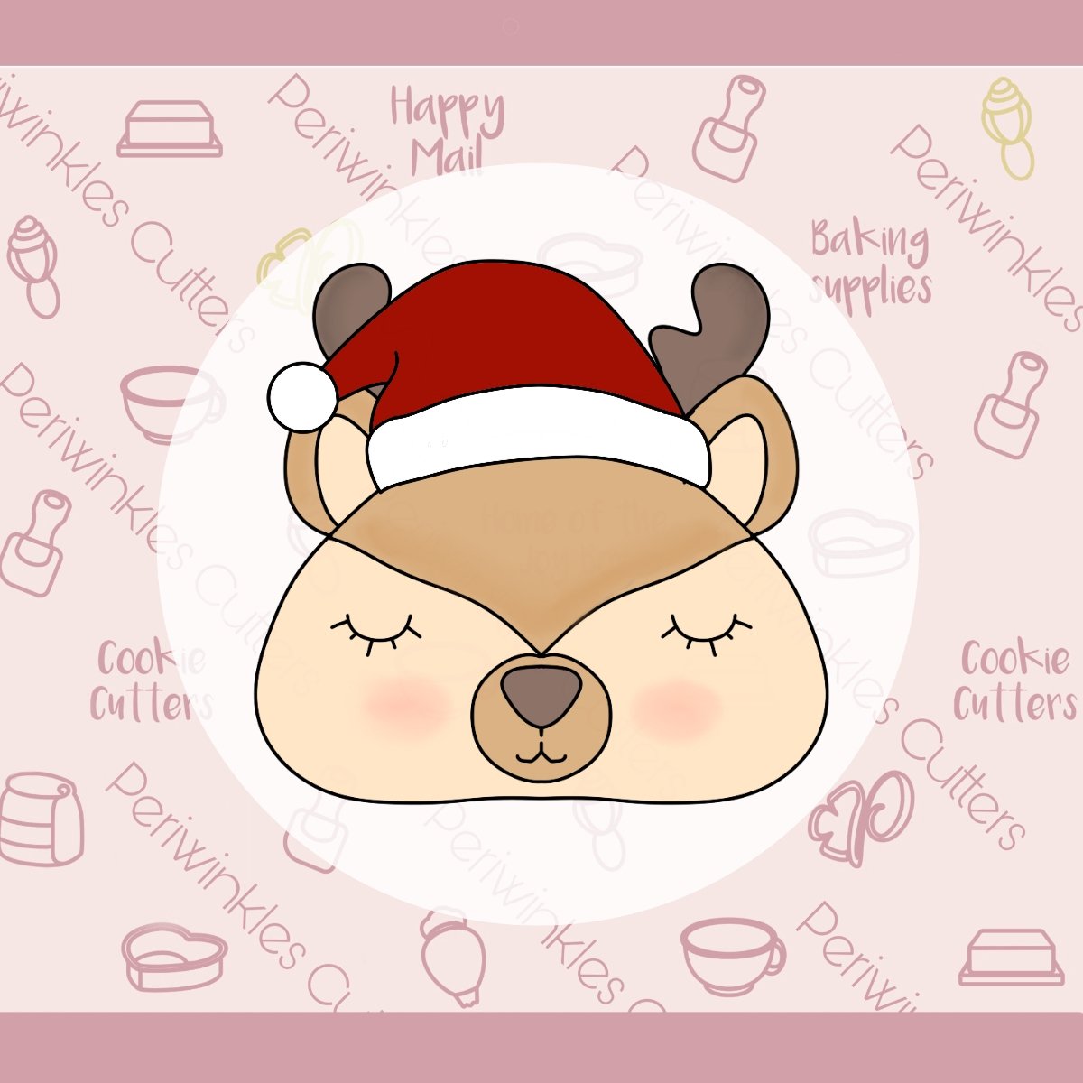 Deer with Santa's Hat Cookie Cutter - Periwinkles Cutters