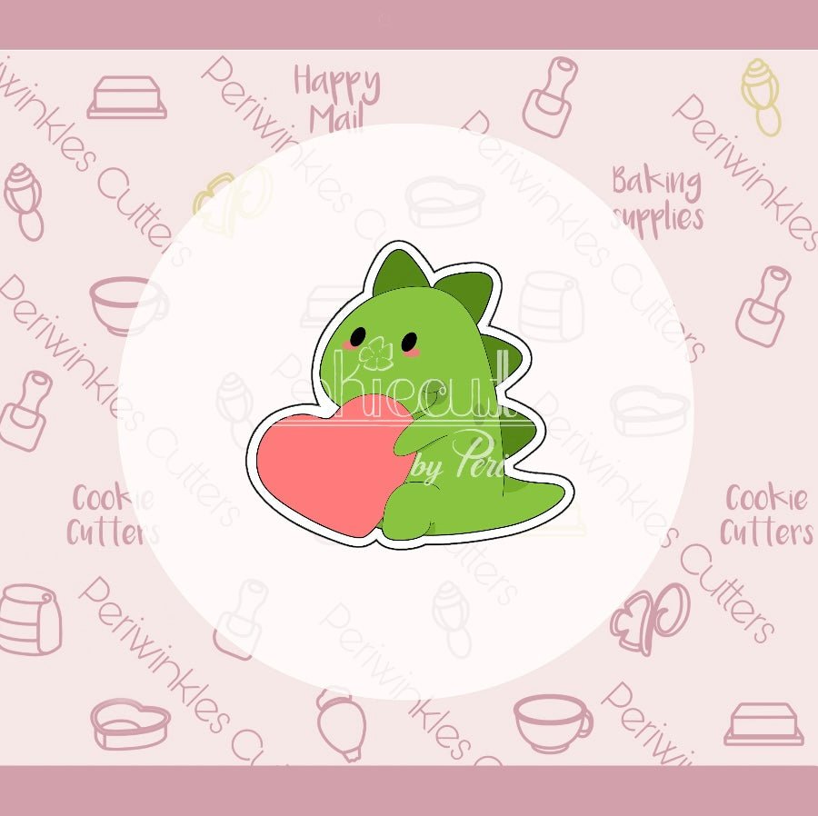 Dino Love Cookie Cutter - Periwinkles Cutters
