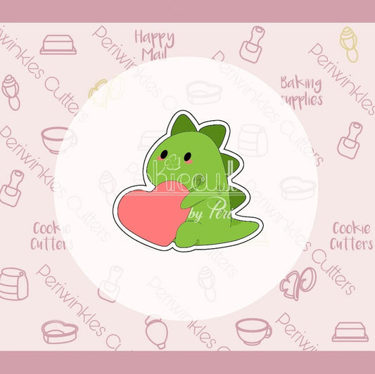 Dino Love Cookie Cutter - Periwinkles Cutters