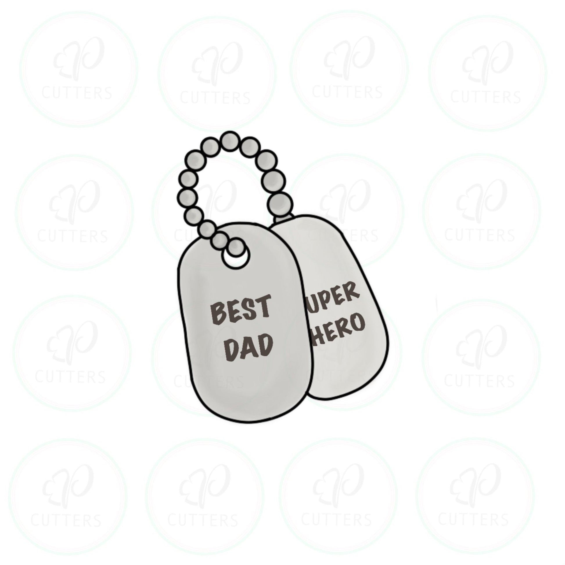 Dog Tags Cookie Cutter - Periwinkles Cutters
