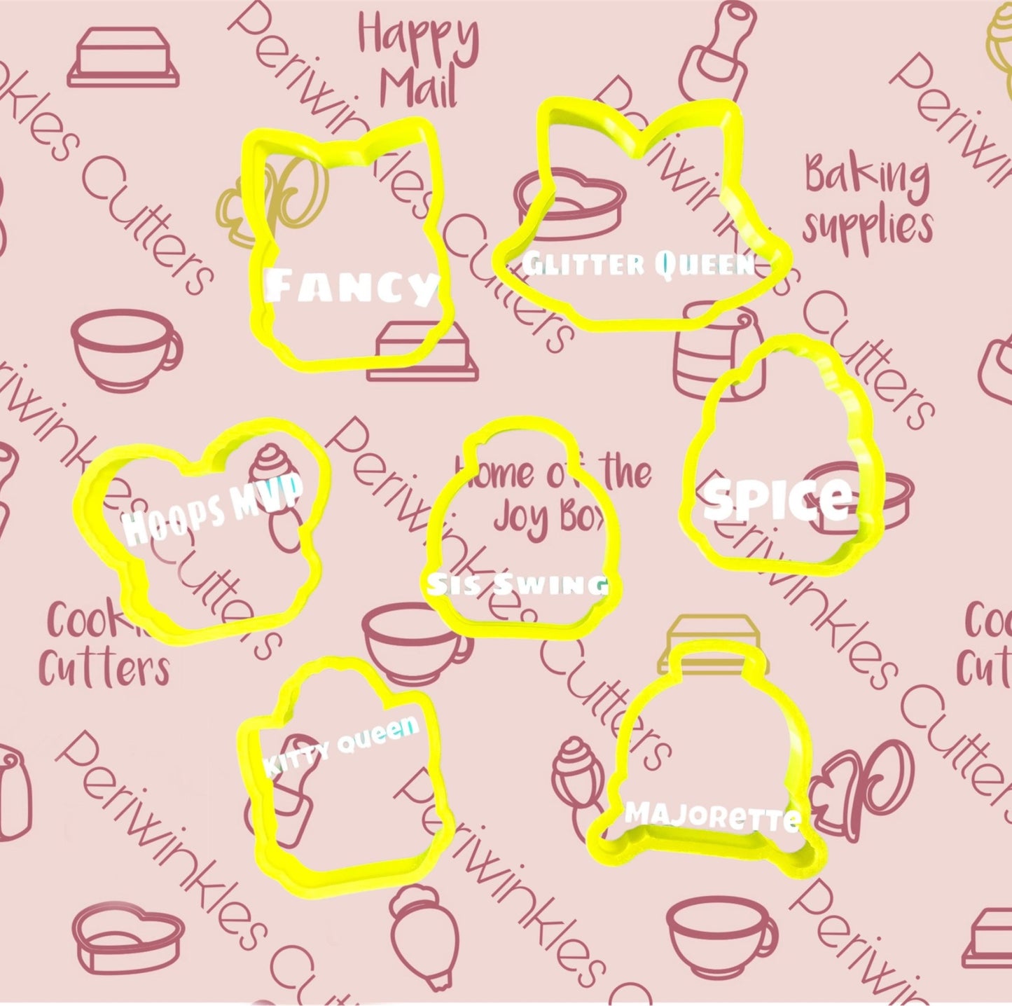 Dolls Face Set of 7 Cookie Cutter - Periwinkles Cutters