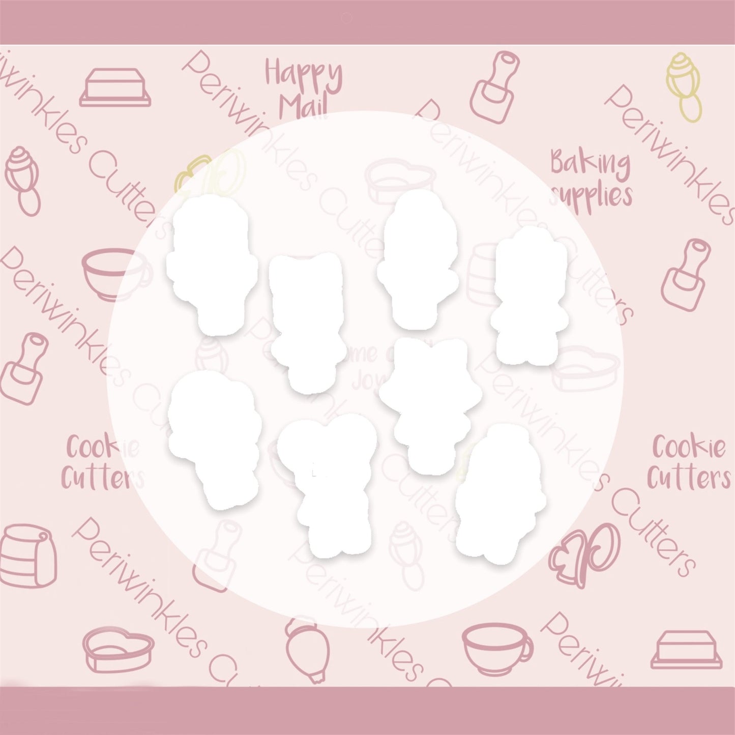 Dolls Full Body Set of 8 Cookie Cutter - Periwinkles Cutters