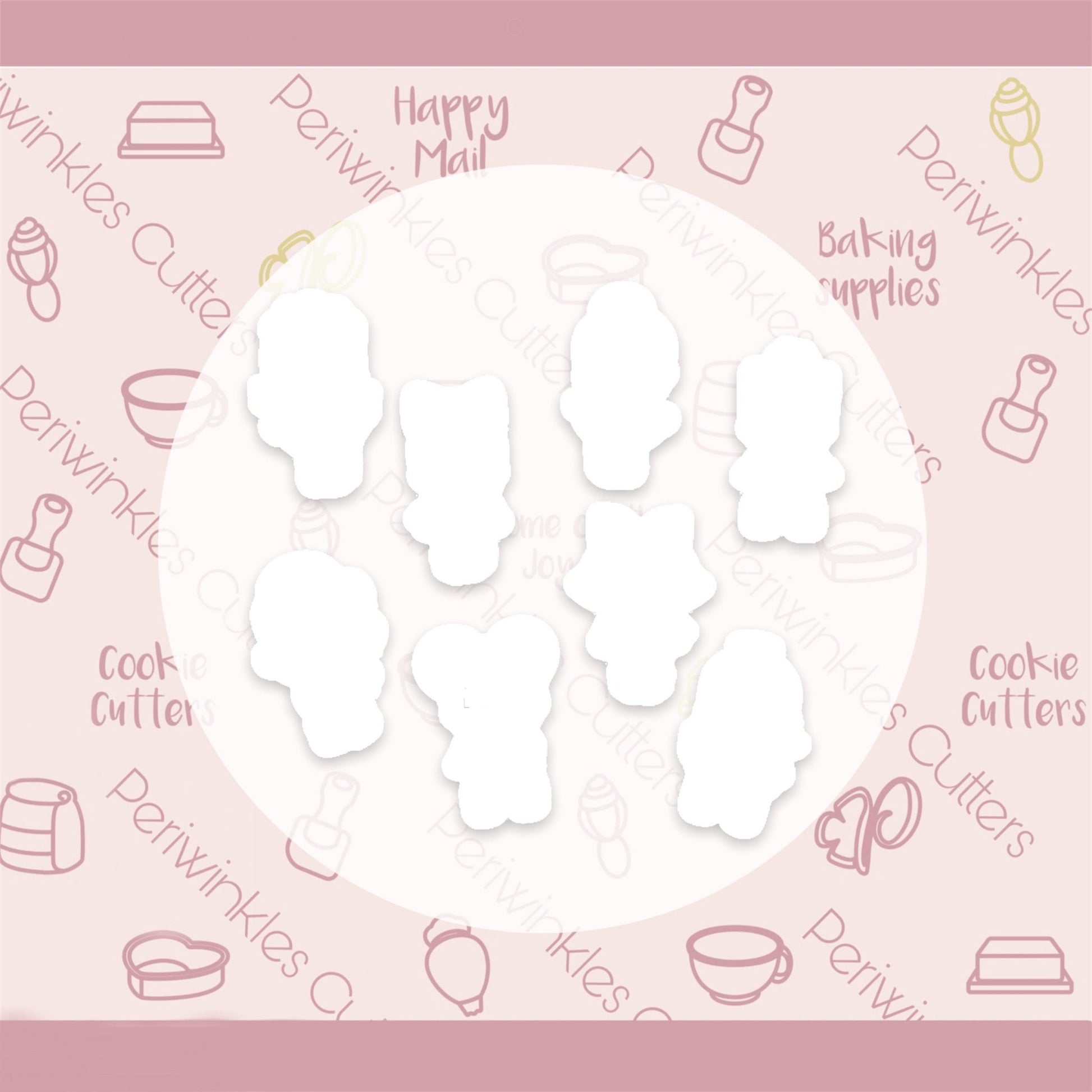 Dolls Full Body Set of 8 Cookie Cutter - Periwinkles Cutters