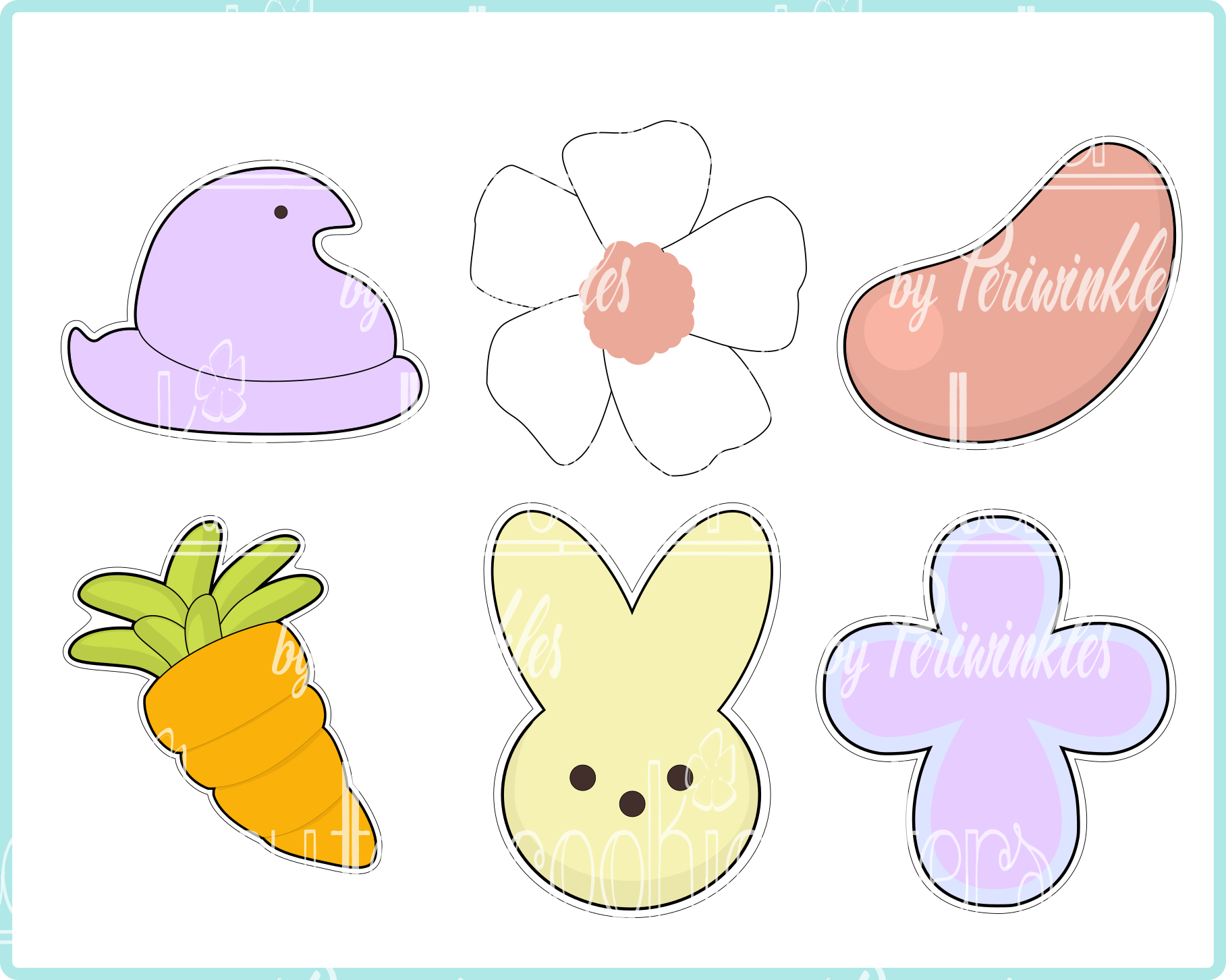 Easter 2018 Tiny Set of Cookie Cutter - Periwinkles Cutters