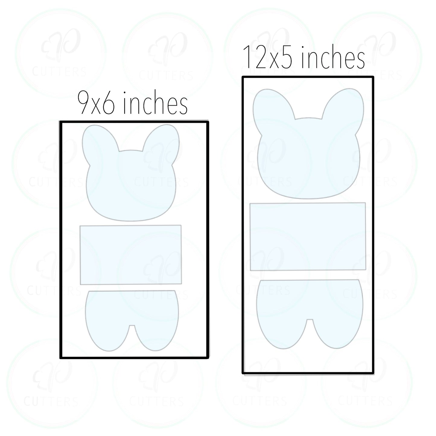 Easter Bunny - 3 Pieces Cookie Cutter Set - Periwinkles Cutters