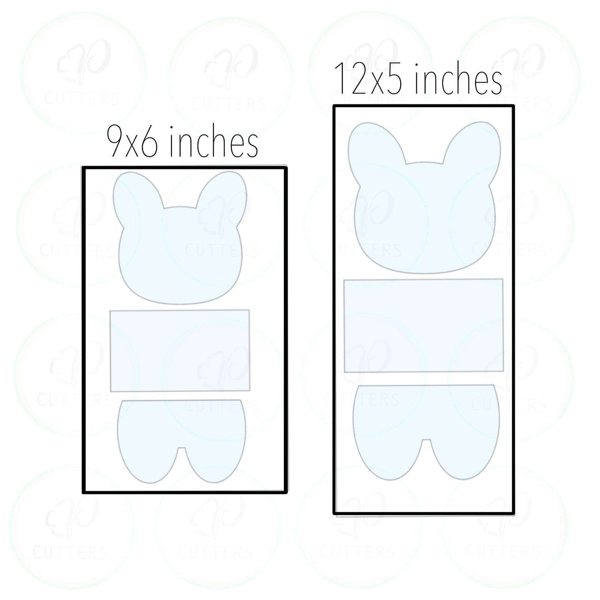 Easter Bunny - 3 Pieces Cookie Cutter Set - Periwinkles Cutters