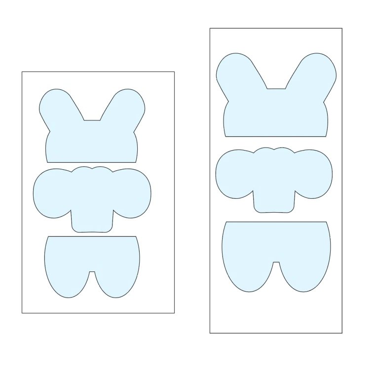 Easter Bunny - 3 Pieces Cookie Cutter Set - Periwinkles Cutters