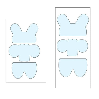 Easter Bunny - 3 Pieces Cookie Cutter Set - Periwinkles Cutters