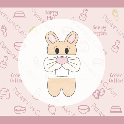 Easter Bunny - 3 Pieces Cookie Cutter Set - Periwinkles Cutters