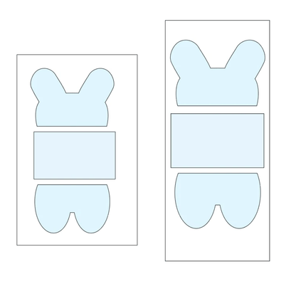 Easter Bunny - 3 Pieces Cookie Cutter Set - Periwinkles Cutters
