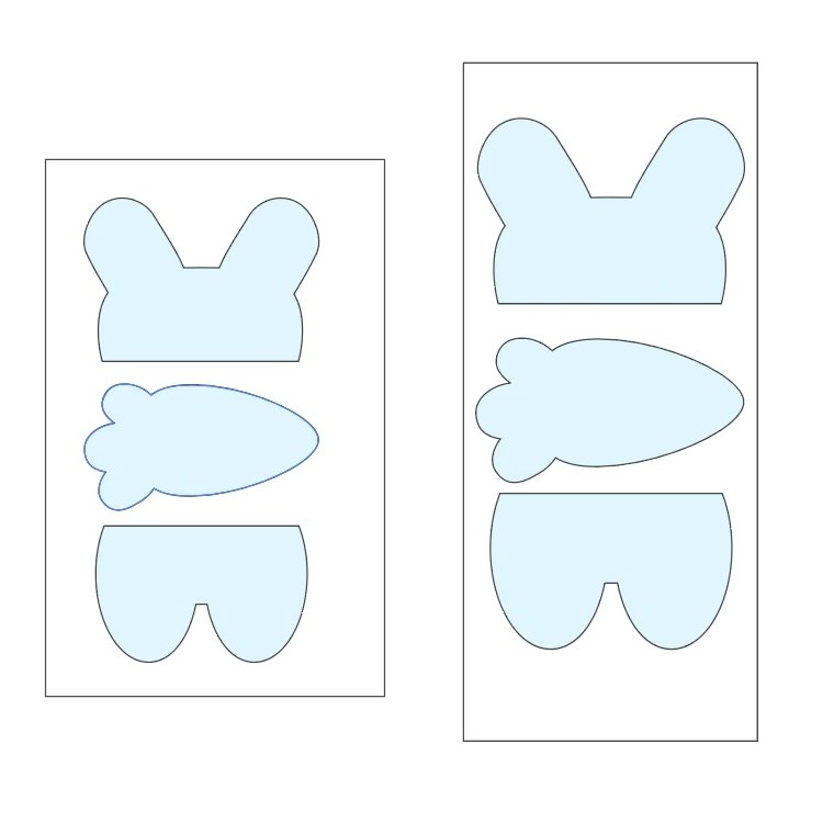 Easter Bunny - 3 Pieces Cookie Cutter Set - Periwinkles Cutters