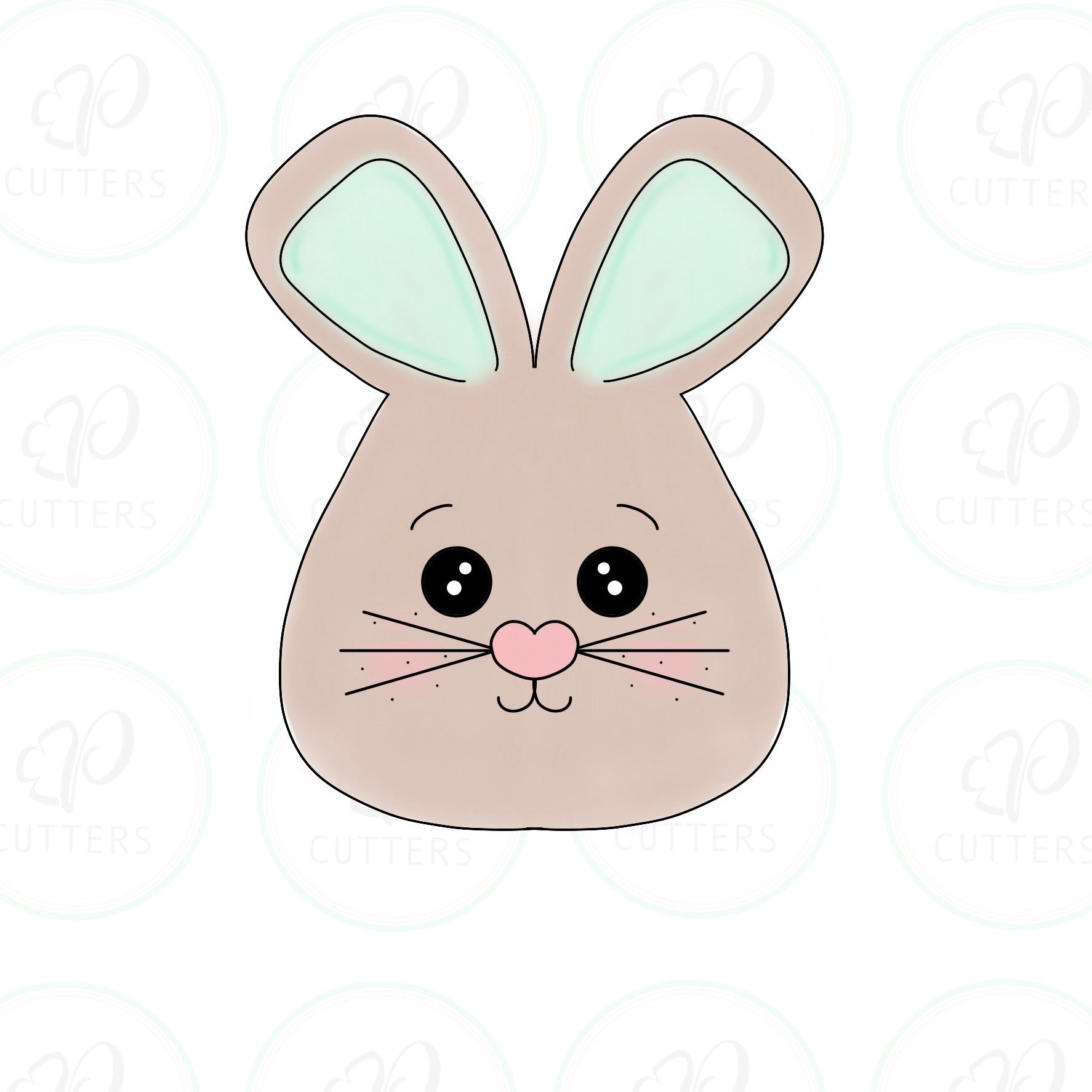 Easter Bunny Head Cookie Cutter - Periwinkles Cutters