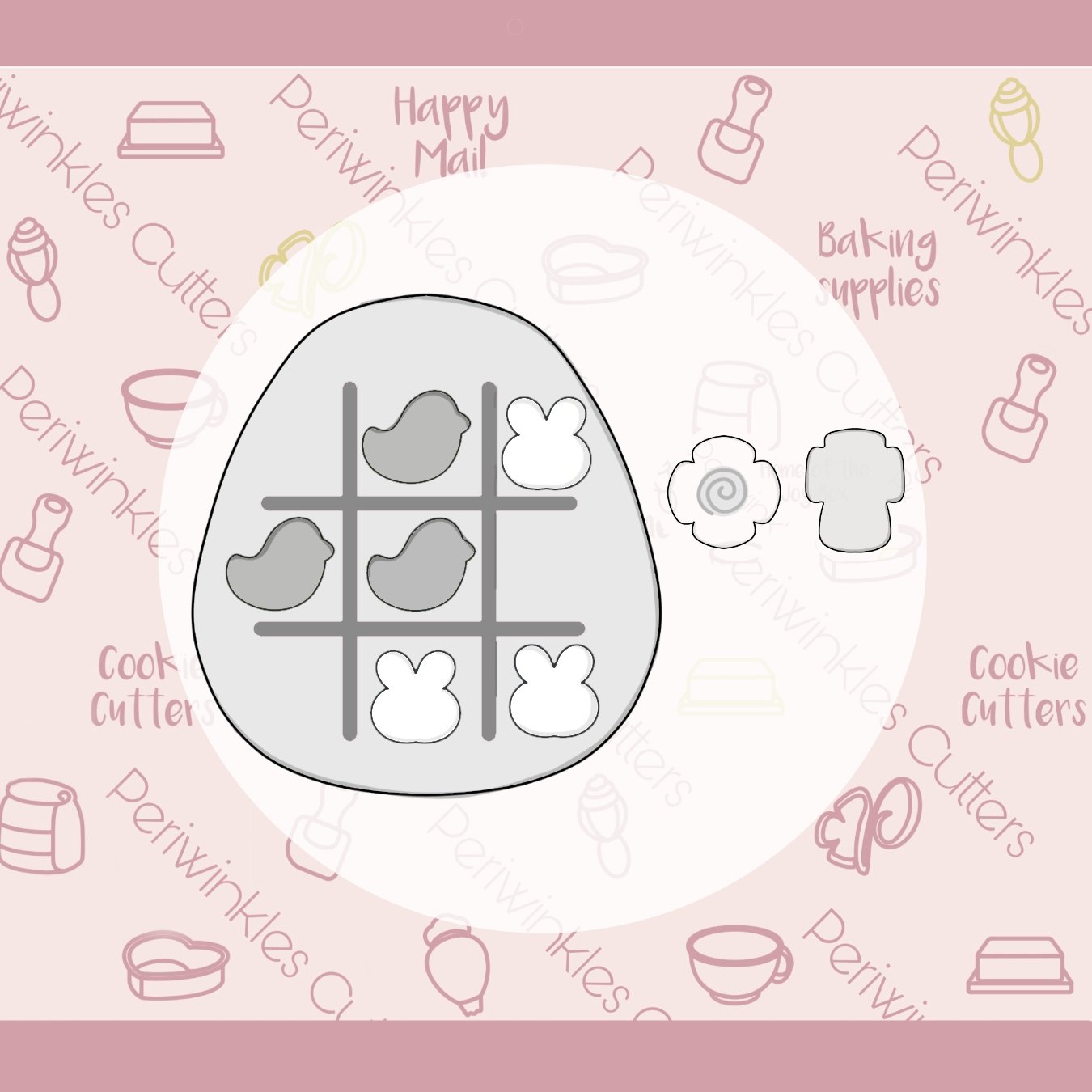 Easter Egg Tic Tac Toe Set Cookie Cutter - Periwinkles Cutters
