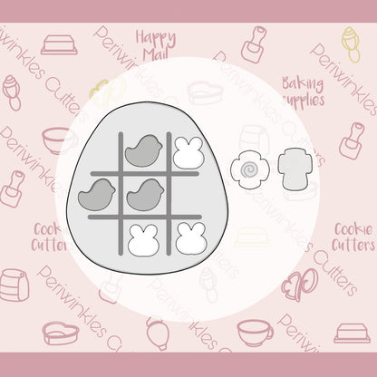Easter Egg Tic Tac Toe Set Cookie Cutter - Periwinkles Cutters