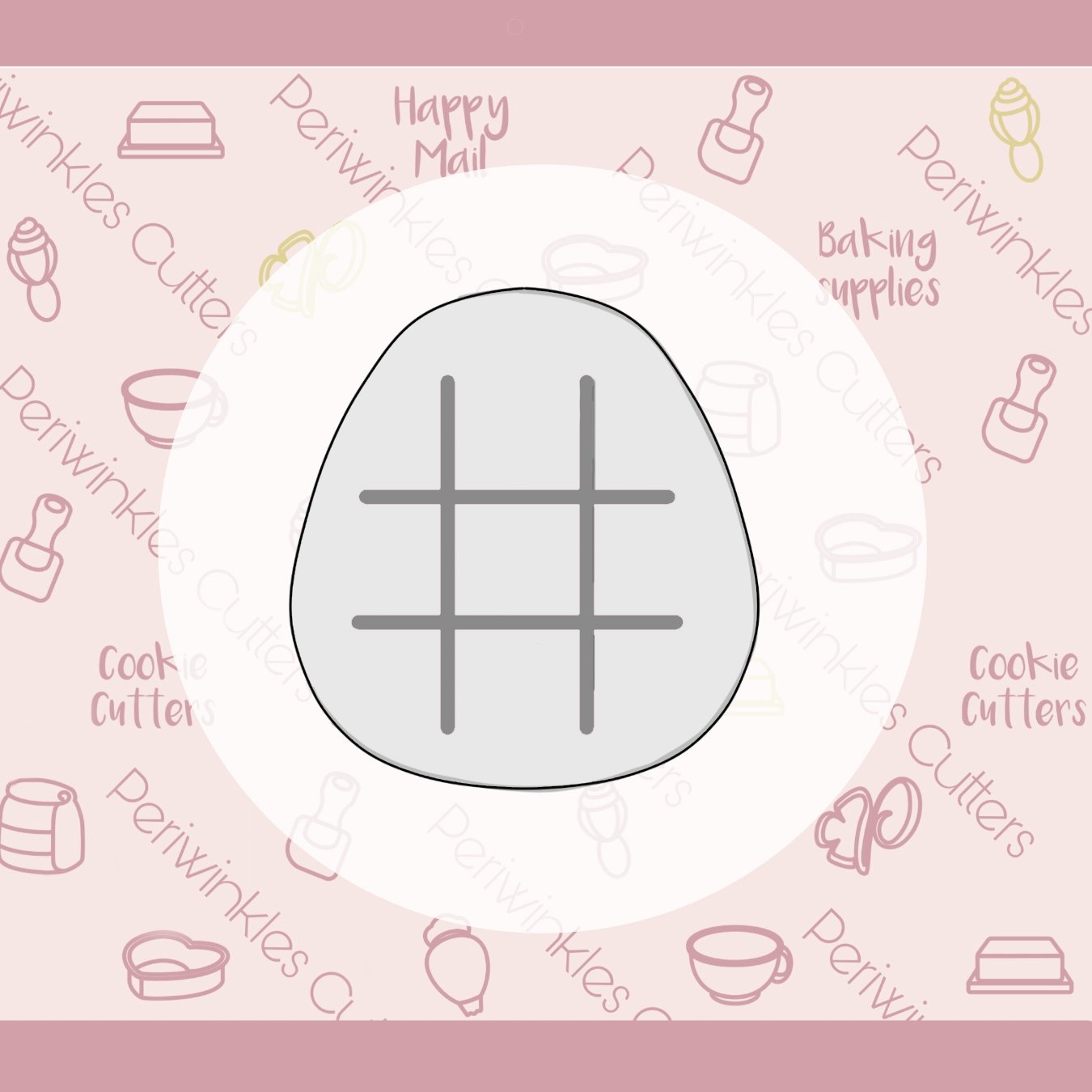 Easter Egg Tic Tac Toe Set Cookie Cutter - Periwinkles Cutters