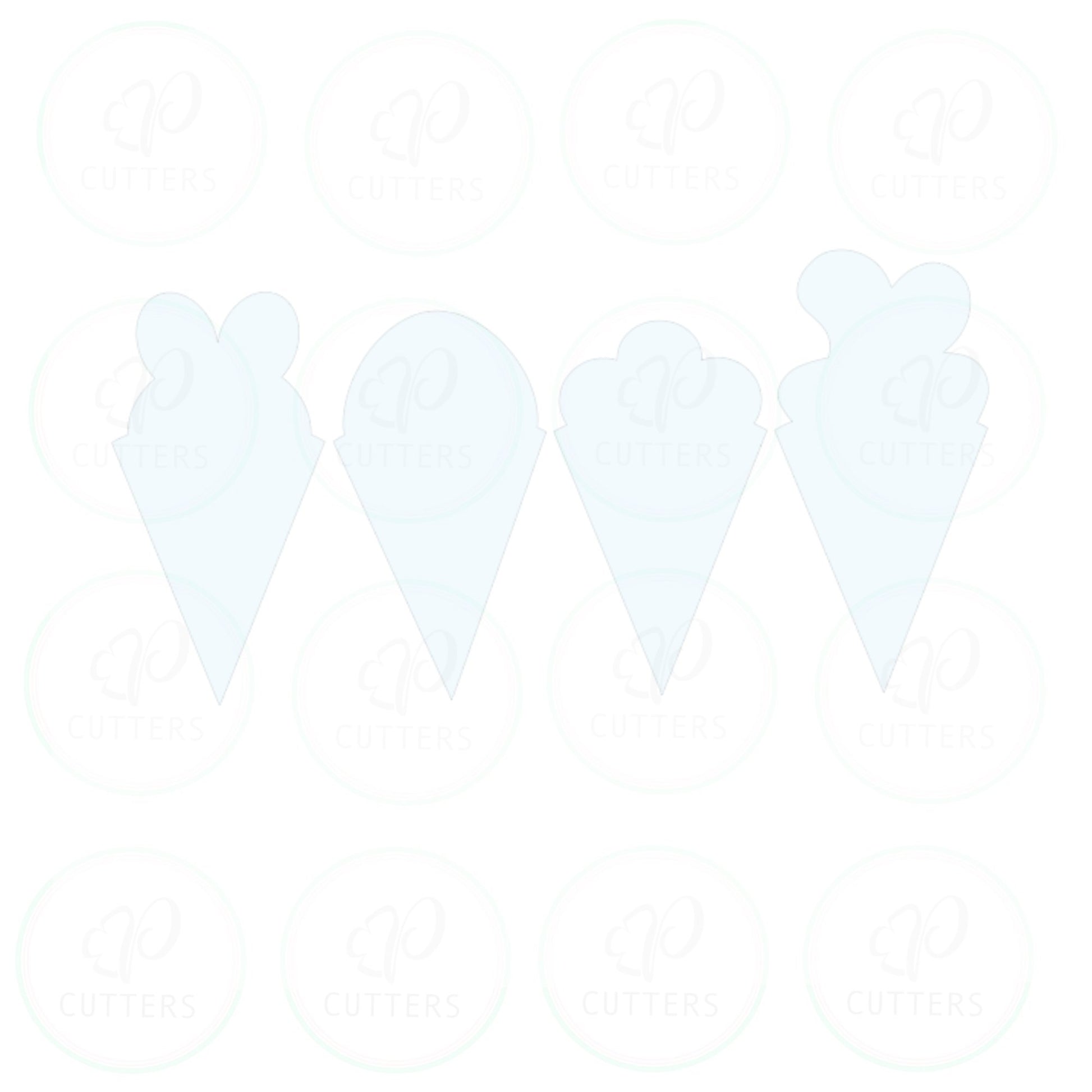 Easter Party Platter - 4 Pieces Cookie Cutter - Periwinkles Cutters