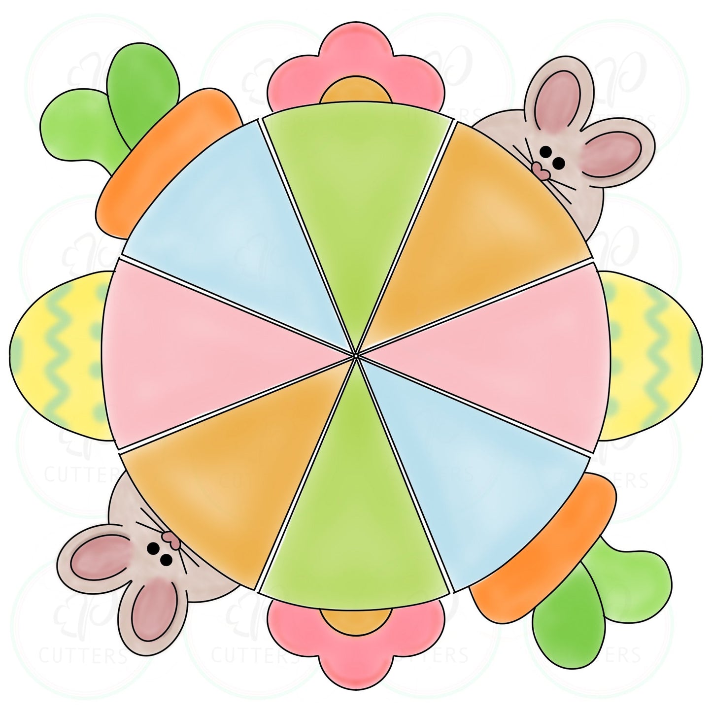 Easter Party Platter - 4 Pieces Cookie Cutter - Periwinkles Cutters