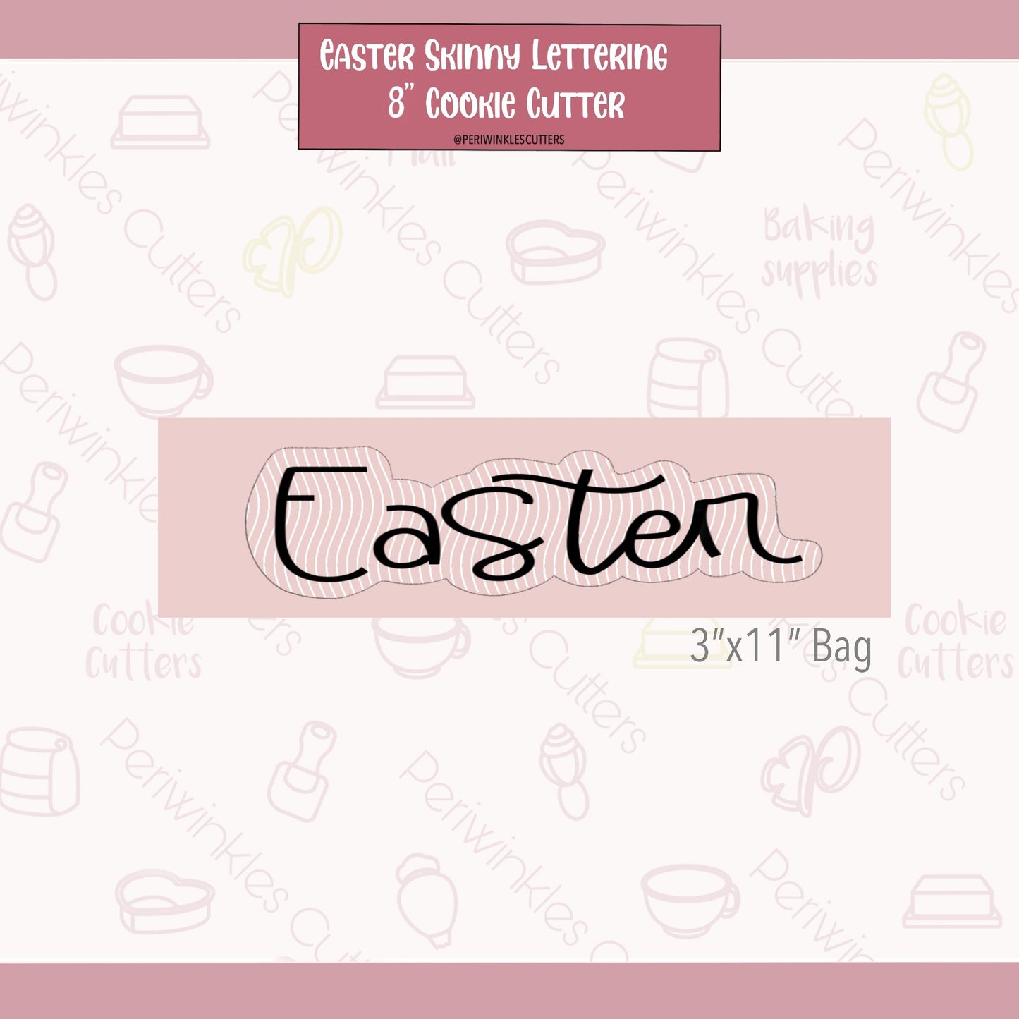 Easter Skinny Lettering Cookie Cutter - Periwinkles Cutters