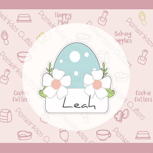 Egg Flower with Banner Cookie Cutter - Periwinkles Cutters