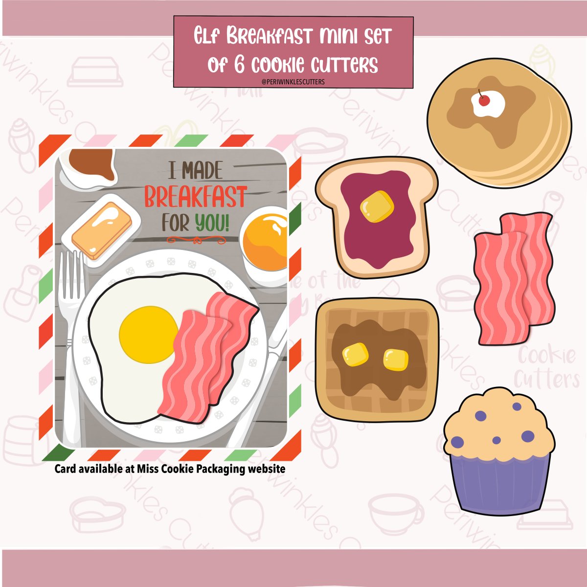 Elf Breakfast Set of 6 Cookie Cutter - Periwinkles Cutters Cookie Cutter
