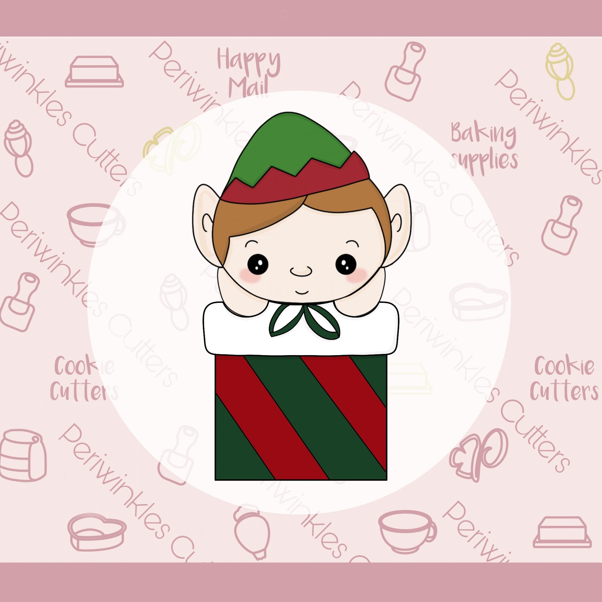 Elf Present Cookie Cutter - Periwinkles Cutters