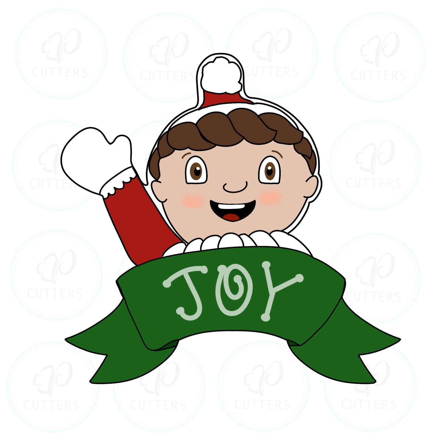 Elf with Banner Cookie Cutter - Periwinkles Cutters