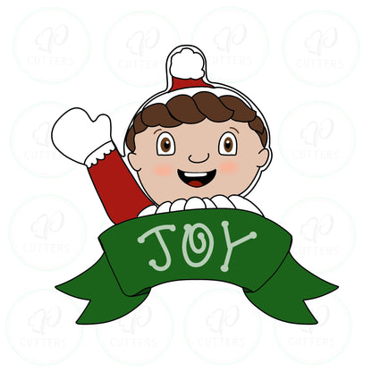 Elf with Banner Cookie Cutter - Periwinkles Cutters