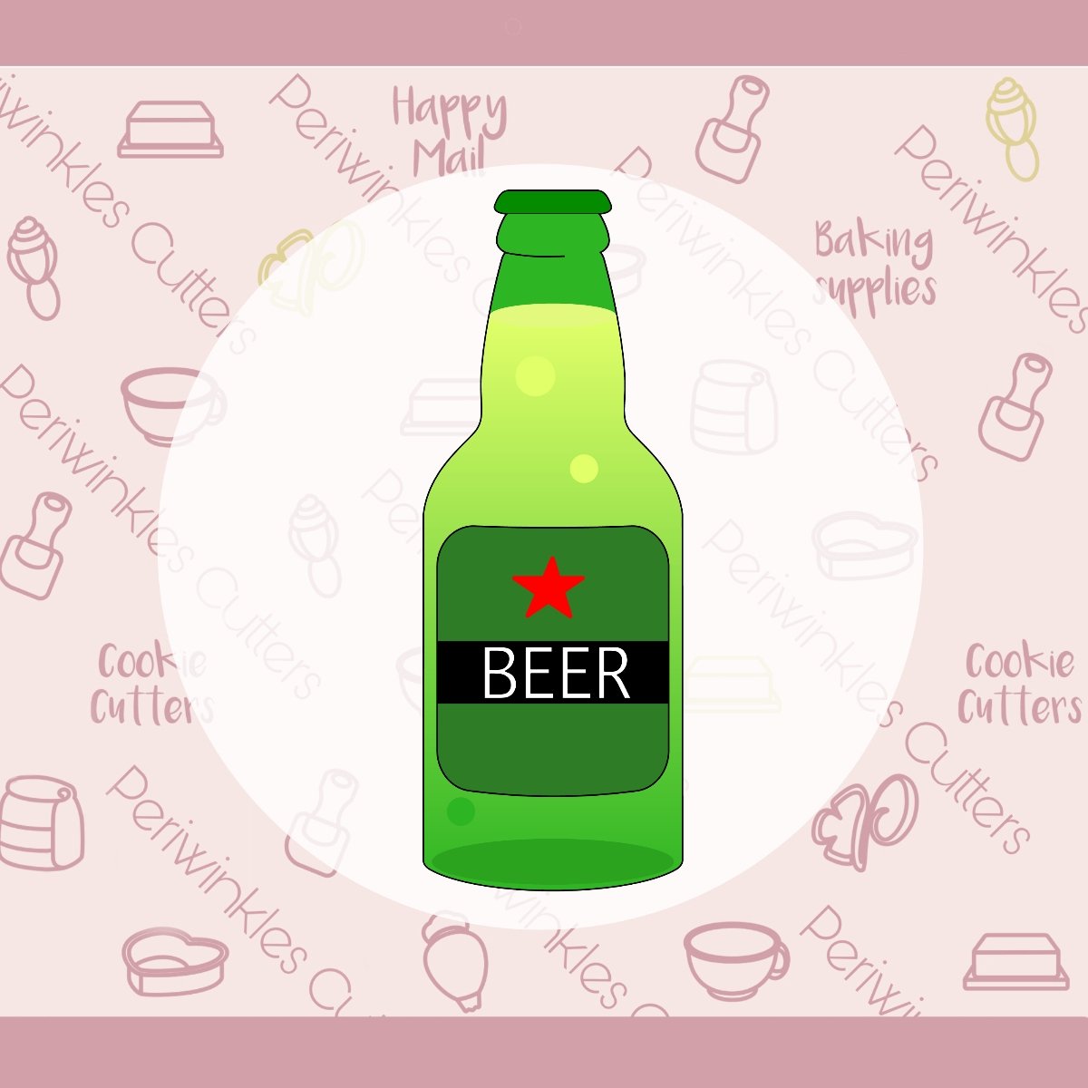 Extra Tallish Beer Bottle Cookie Cutter - Narrow - Periwinkles Cutters