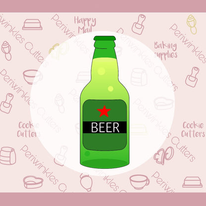 Extra Tallish Beer Bottle Cookie Cutter - Narrow - Periwinkles Cutters